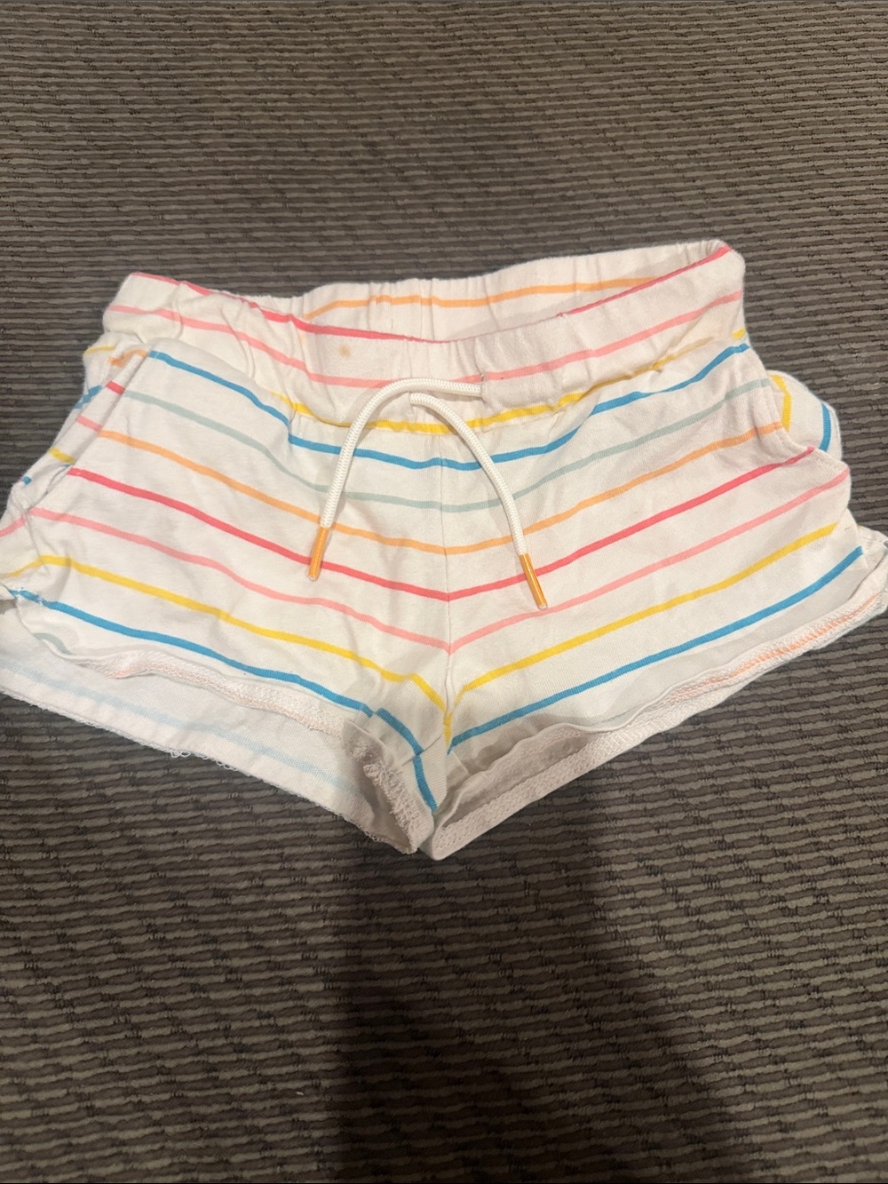 Old Navy White Striped Drawstring Kids Shorts